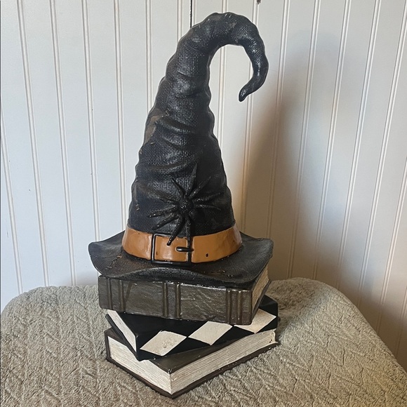 Other - Black Witch Hat Figurine on Books Decor - Halloween